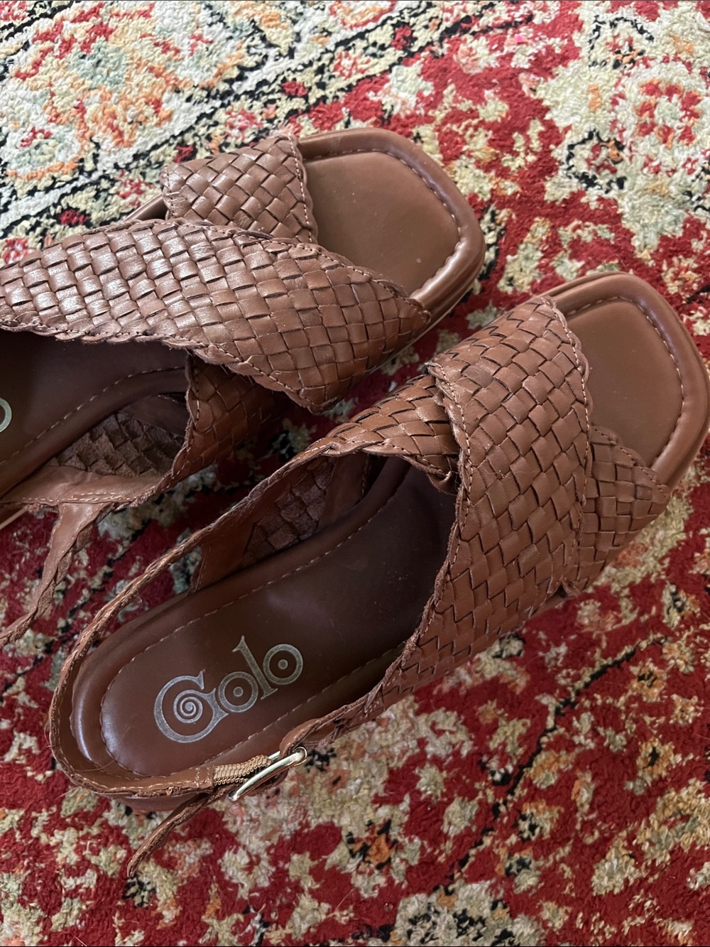 Women’s Brown Woven Slingback Mules
